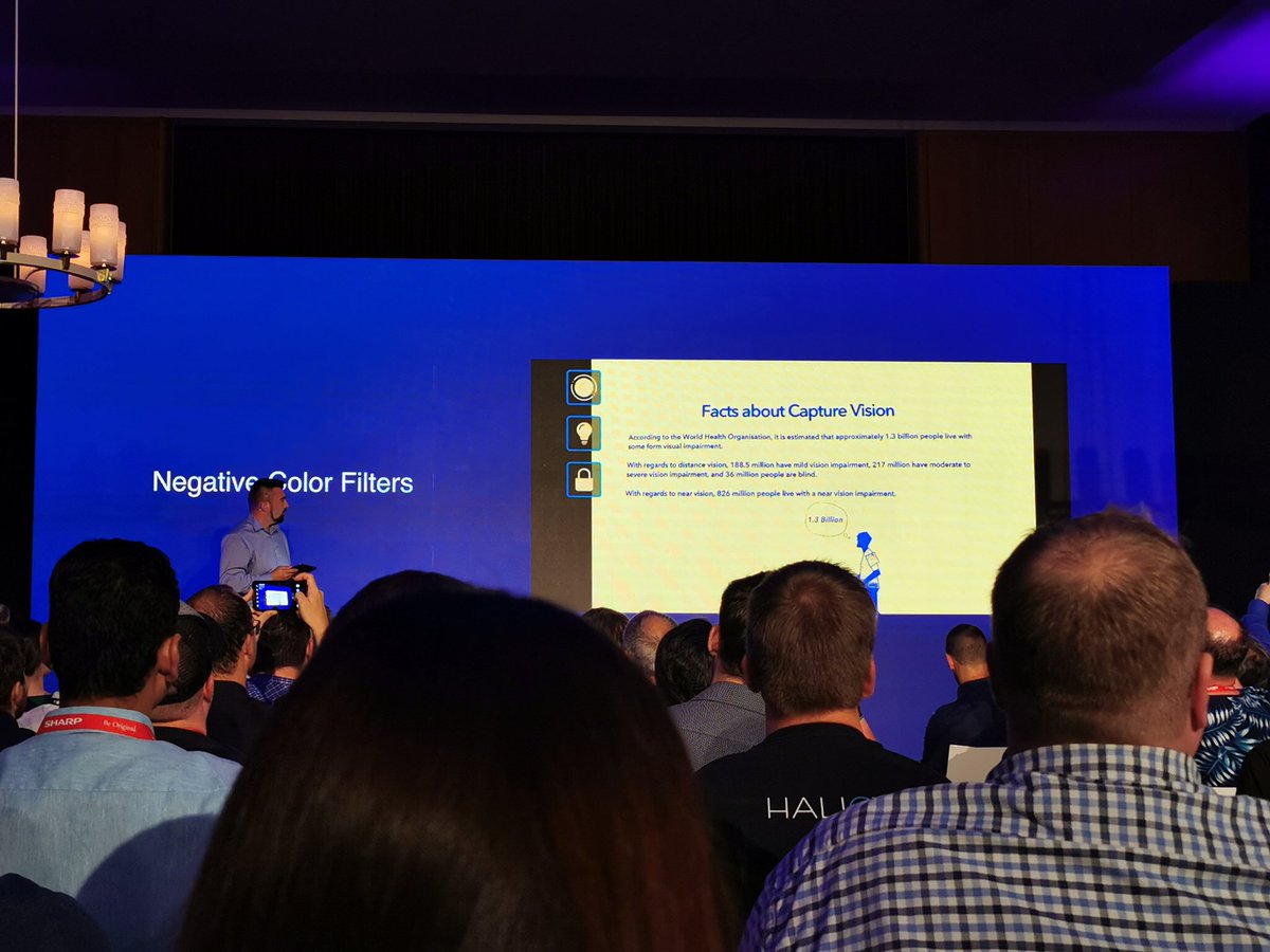 JonDevo's tweet image. Demonstration of @Honorglobal #PocketVision application by @TechTalkUK1. It has a range of filters, zoom &amp;amp; text-to-speech features empowering visually impaired people to live more independently. Wonderful! Available to download for free from the Huawei App store. #IFA19 @RNIB 👏