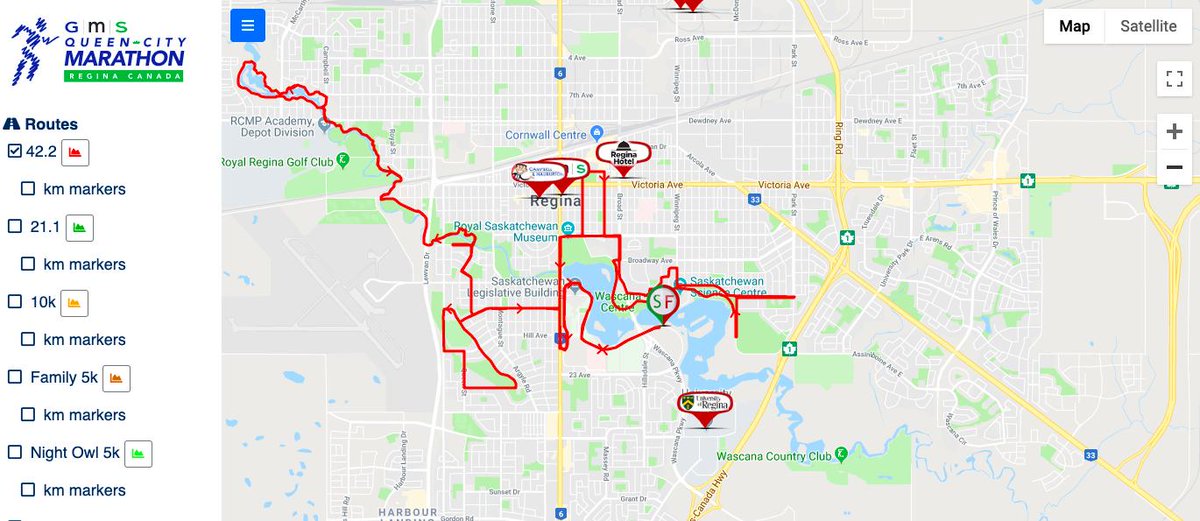 RacePointMaps's tweet image. Regina's @RunQCM race weekend kicks off today! Find all the course info you need with this interactive #racePOINTmap! Parking, km markers, relay exchange points and more! bit.ly/2OZz8y4

#QCM2019 #runregina