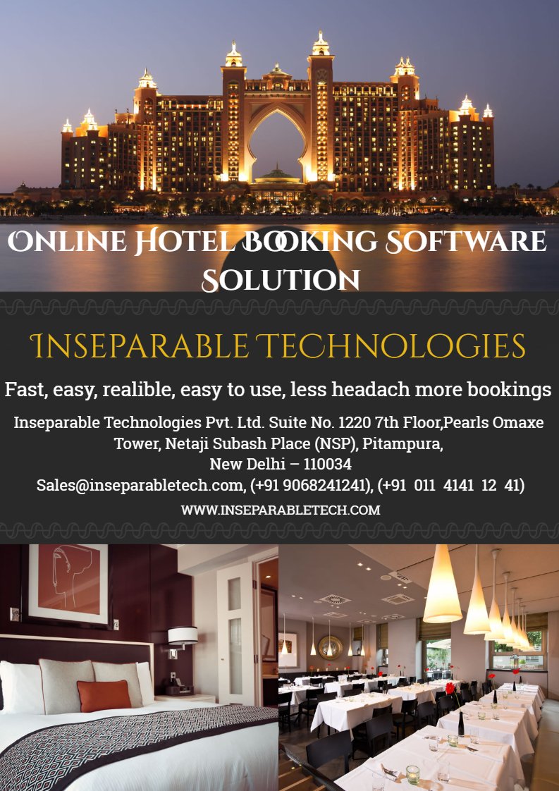 inseparabletech's tweet photo. The Online Hotel Booking Market is growing at over 20% annually and will be worth USD 300+ billion by 2022!
Leverage this massive opportunity with Inseparable Online Hotel Booking Solution. For More Info Please visit - https://t.co/MIbeEZwjlX
#TravelTechnology #HotelBookingSystem https://t.co/hN6Yp4rJcT