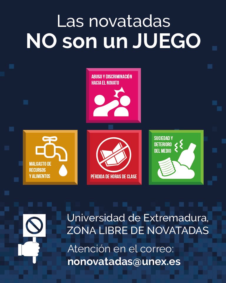 infouex's tweet photo. La Universidad de Extremadura dice no a las novatadas
#nonovatadas https://t.co/jA7w5gSZGk