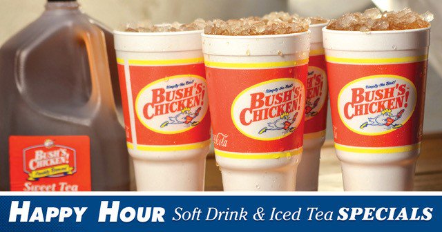 BushsChickenSA1's tweet photo. Rough day on the job? Stop in for Happy Hour and grab yourself a much needed sweet tea! Every day, Sunday-Saturday, we're here for you with the deals!
#bushchicken #happyhour #sweettea https://t.co/9eyhFc8MTC