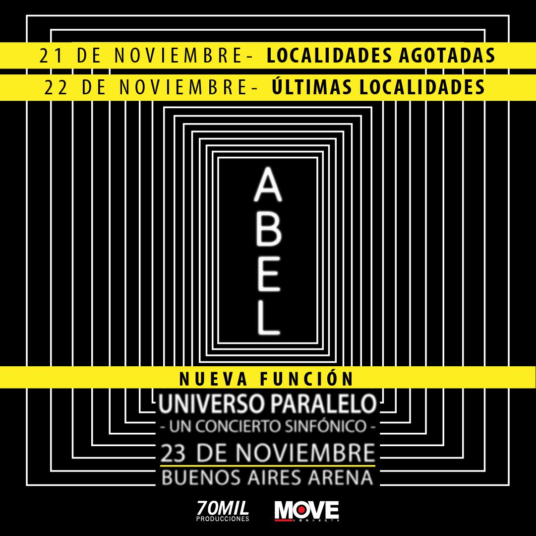 ¡YA A LA VENTA! ❤️ <a href="/AbelPintos/">ABEL</a> anunció la tercera fecha para su concierto sinfónico "Universo Paralelo" ¡Las entradas vuelan!
📅 23 de Noviembre
📍 @BAiresArena 
🎫 Únicamente en accesofan.com