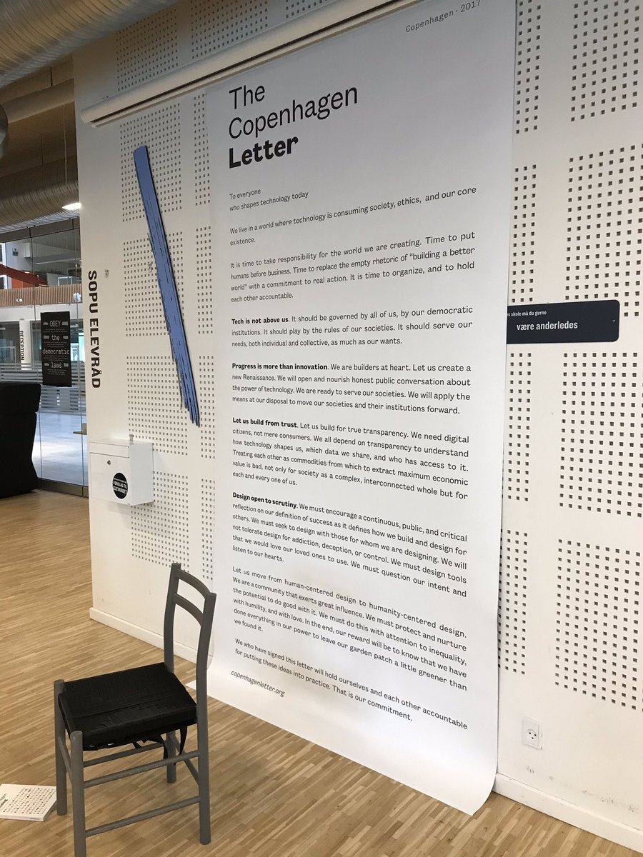 rassami's tweet image. The original #copenhagenletter framing the scene for the Techfestival150 think-tank setting off on a 24hr journey to draft the #TechPledge - the tangible output from @techfestivalcph 2019 #techfestival19