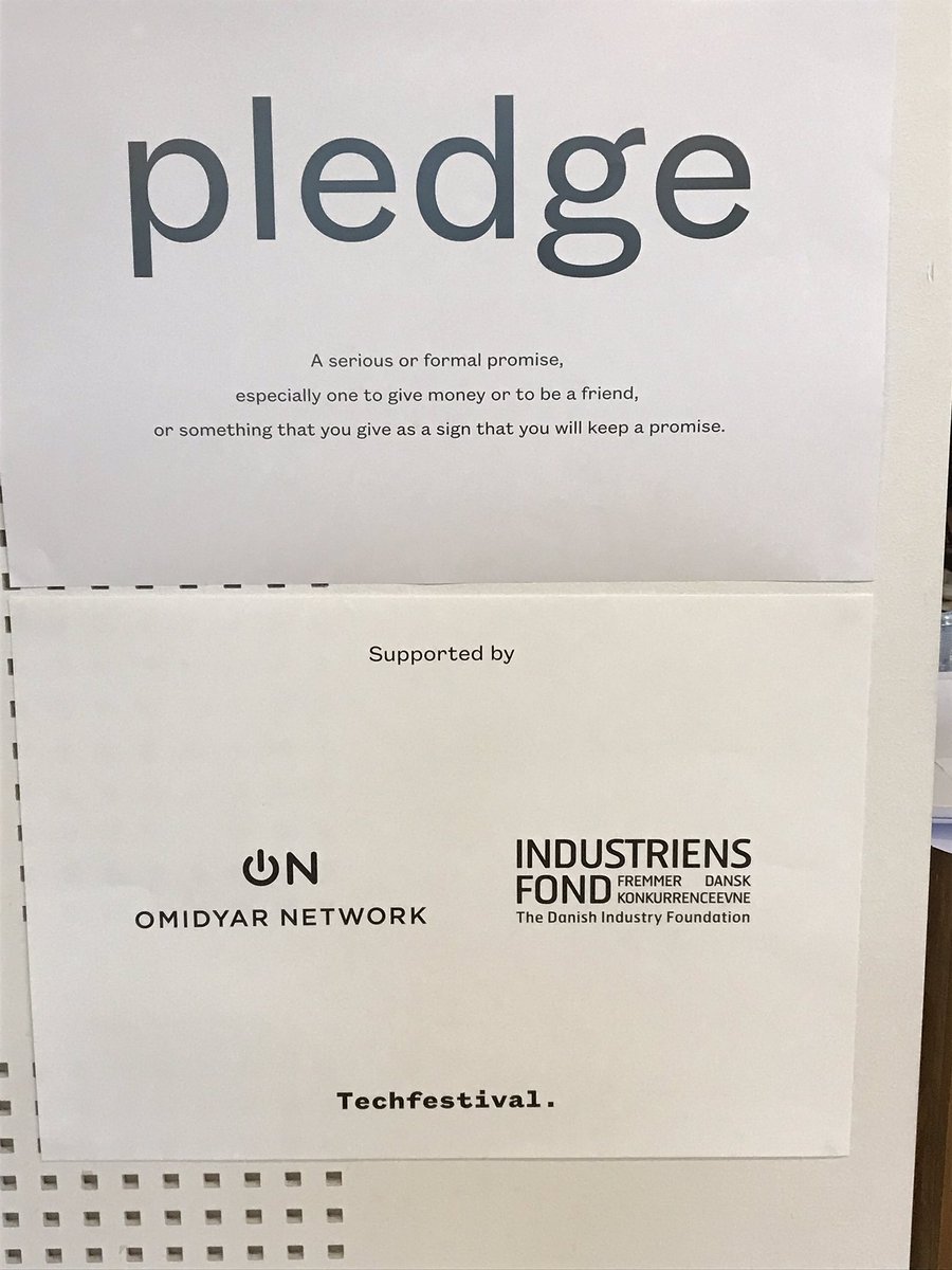 rassami's tweet image. The definition of a pledge #TechPledge #techfestival19 #Copenhagen