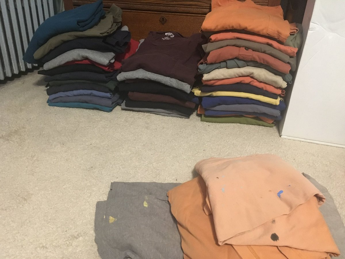 Wife wants me to throw out my Duluth T’s with paint on them. Good thing I have more .... they last forever! 21 T’s, 12 Henley’s #duluthtrading #longtail #morecoverage