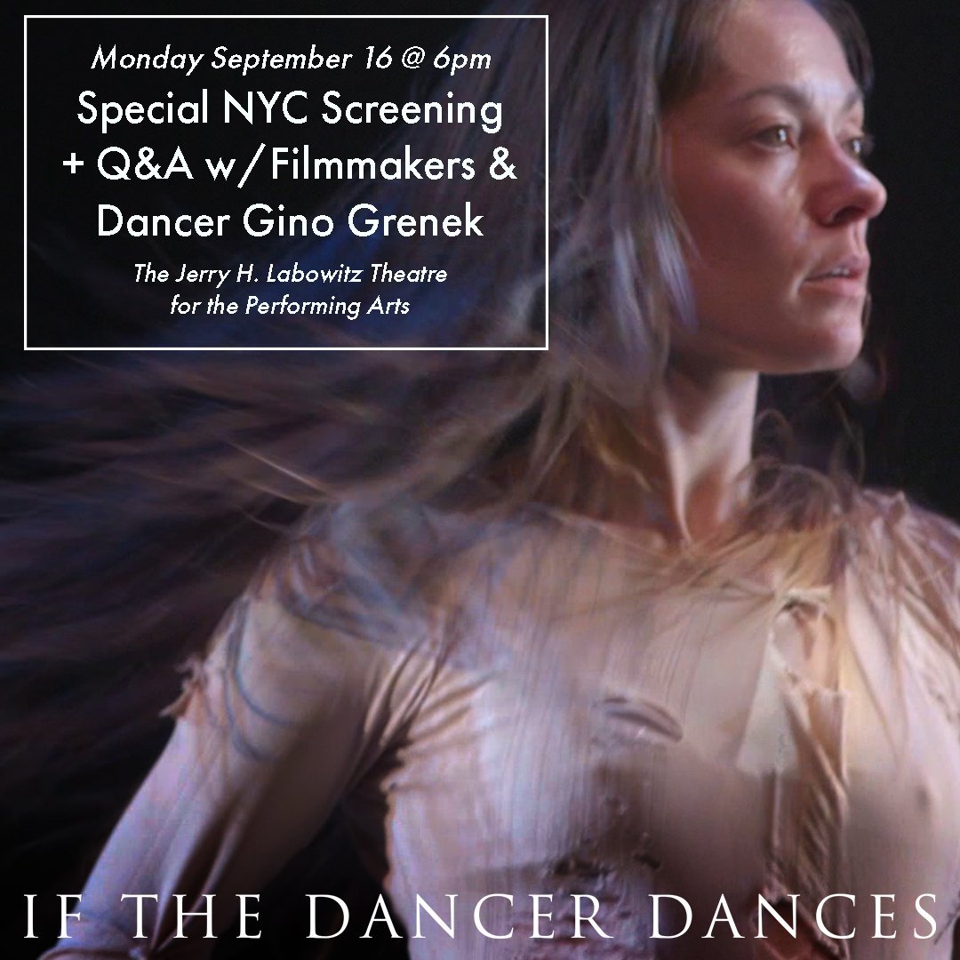 Thrilled to announce that NYU will be hosting a free, special screening of #IfTheDancer 9/16 at 6pm! Q&amp;A afterwards w/ filmmakers and subject Gino Grenek, moderated by NYU Gallatin faculty member Julie Malnig. RSVP here: bit.ly/itddatNYU