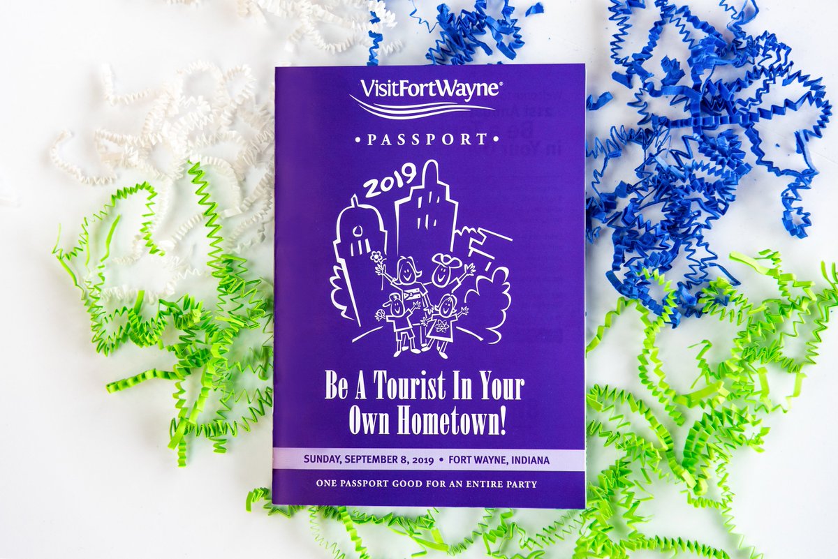 VisitFortWayne's tweet photo. 2️⃣ DAYS until Be a Tourist in Your Own Hometown! #BAT2019
If you don't have your passport yet, pick one up at any Kroger or Old National Bank location, or print a one-page version at https://t.co/cX8o5gQlsB. https://t.co/dqvX1Do6y4