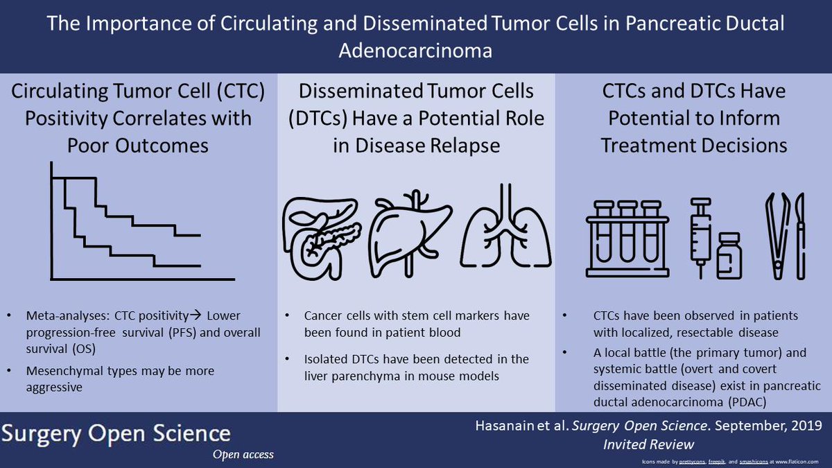 The Importance of Circulating and Disseminated Tumor Cells in Pancreatic Ductal Adenocarcinoma - A sneak peak of an upcoming article in @surgeryopen with this #visualabstract by @alinahasanain et al.
#pancreaticcancer #openscience #surgicalresearch #surgery