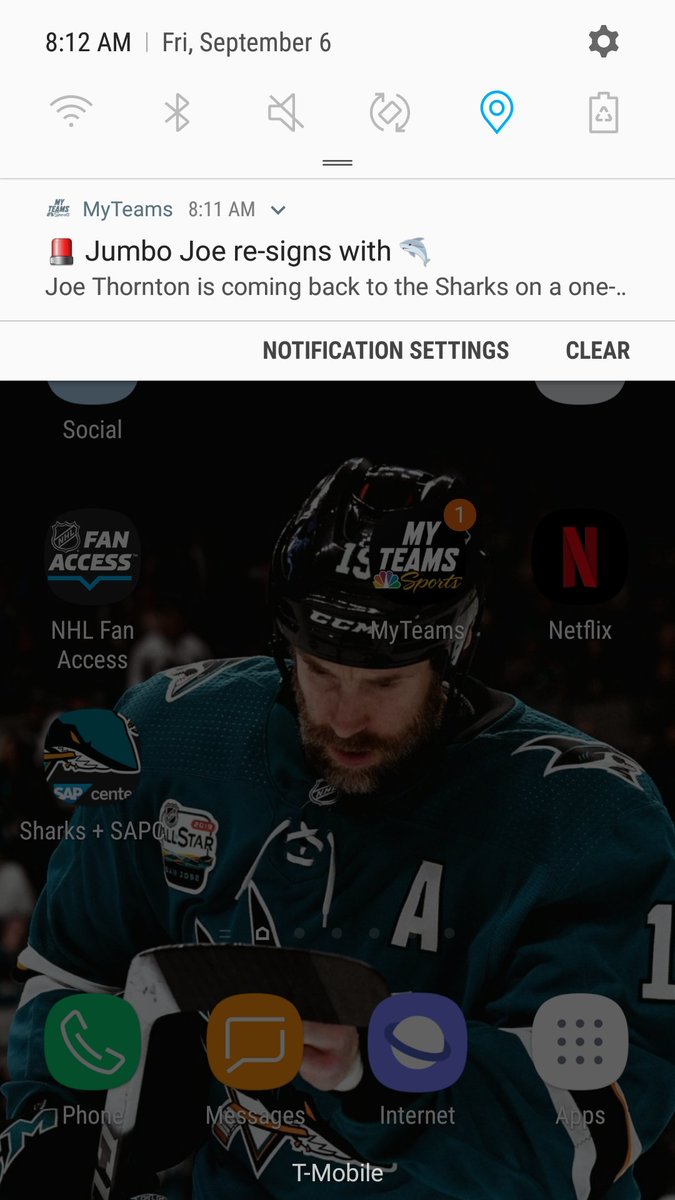 JasmineGandara's tweet photo. Best way to start the morning! My headache just went away after getting this notification 😭🦈🙏🏻💙
#WinforJumbo #SJSharks https://t.co/zQ446qSU3T