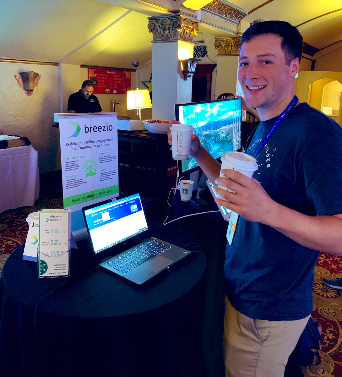 brzio's tweet photo. Excited for Day 2 of #CMXSummit #CMXSummit2019! Come see us at the top of the stairs at Fox Theater and get your coffee and check out #Breezio! 
Especially looking for @eyezabell to come say hi!! 👋 
#community @CMX @cmxsummit #letsdothis #caffeineUP @minischwinn04 https://t.co/w8Jpwwqi0j