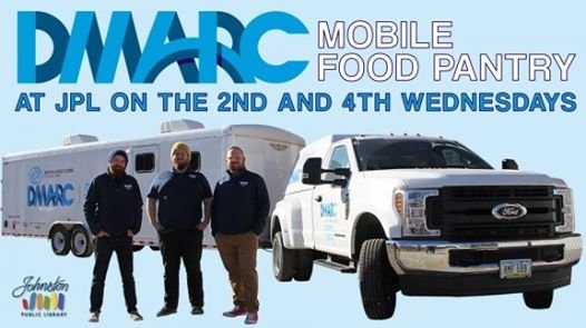 NoahLenstra's tweet photo. "Did you know DMARC's Mobile Food Pantry makes bi-monthly stops to the Johnston Public Library [IA] parking lot?"
@johnstonlibrary @jadeline_marvis @IAlibchat @StateLibraryIA @IowaLA @bobbinewman 
#libs4health
Learn more at:
https://t.co/NX0xensD93 https://t.co/ftL05vH1EN
