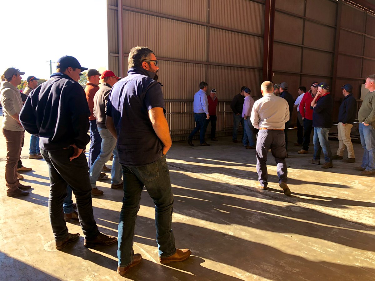 Last #GRDCStudyTour stop - @McIntoshDistrib . Checked out @Morris_Seeding , assembly of Miller sprayers, weed seekers, and seed destructors. A very impressive set up. We hit #farmerheaven again with this combined with the #albybeers - thanks for the tour! #aggrowtour2019