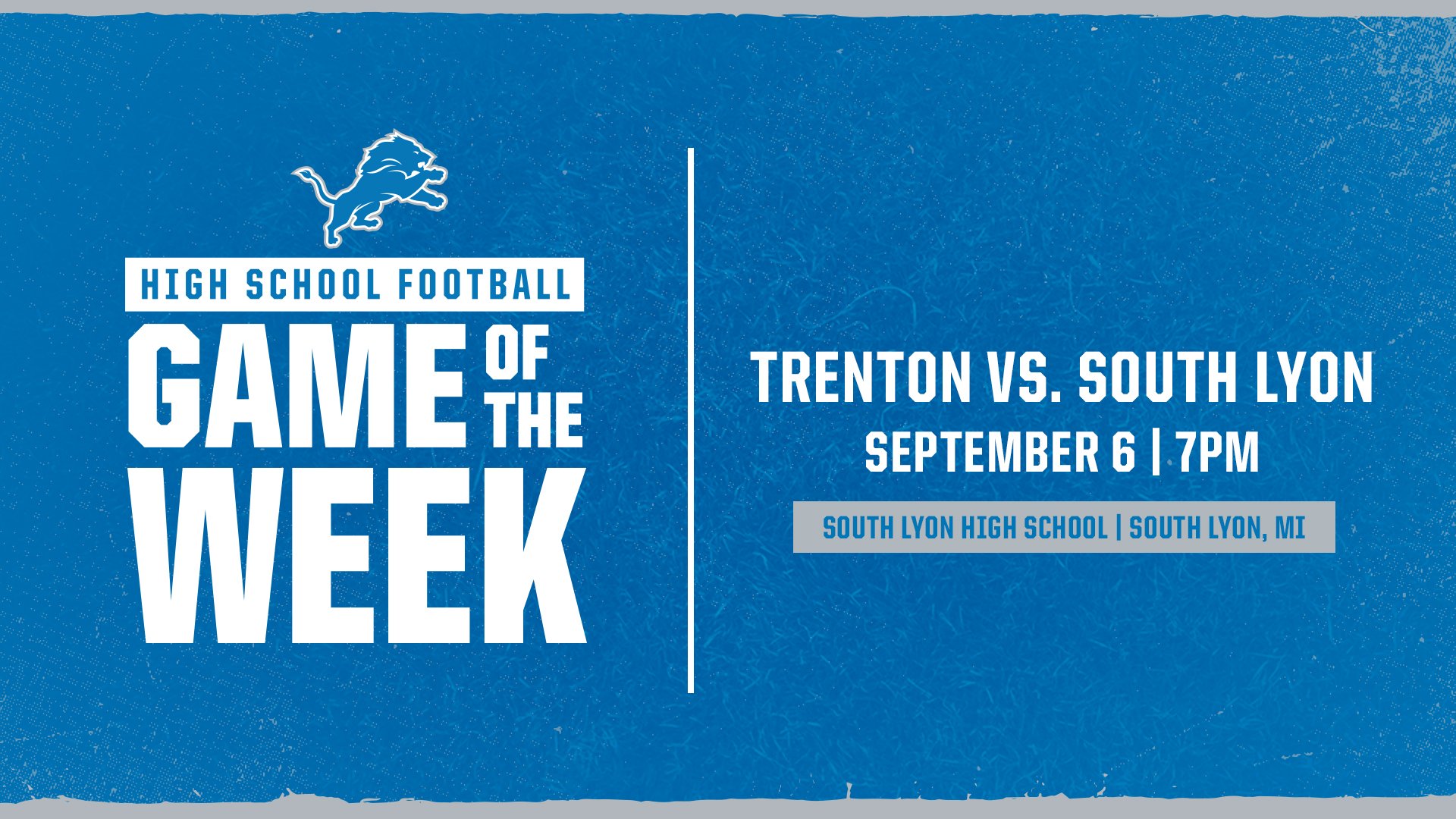 Detroit Lions on Twitter "This week’s Lions High School Game of the