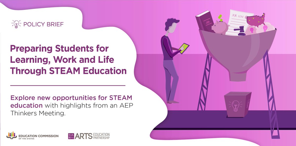 aep_arts's tweet photo. ICYMI: NEW resource looks at the role of #STEAM education in #StudentSuccess #CareerReadiness #WorkforceDevelopment + more! https://t.co/XiyECvVbcc | #ArtsEd #EdPolicy @EdCommission https://t.co/dHNDNEL4yr