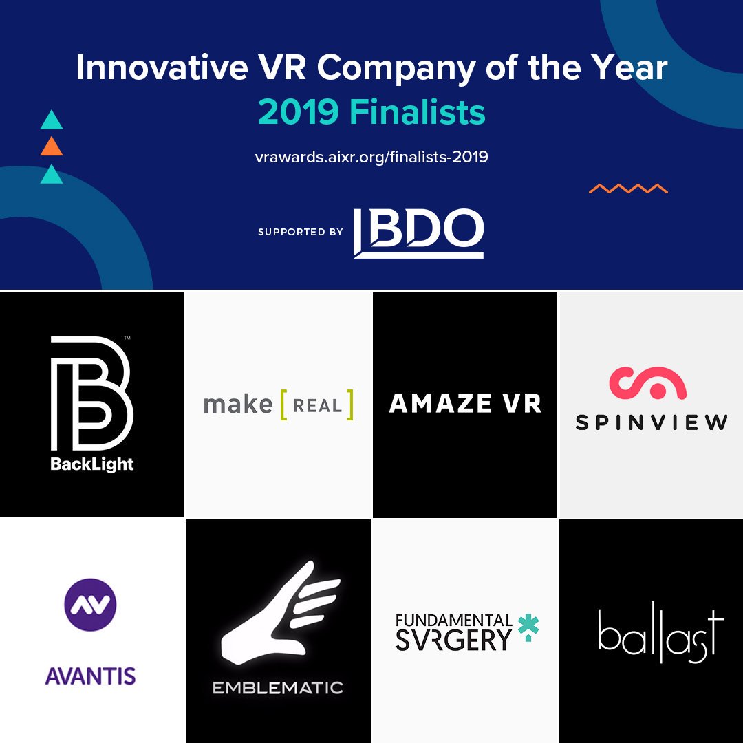 VRAwards's tweet image. Last year our judges thought @ultrahaptics lead the industry with their developments in mid-air haptics. Who will take the title of Innovative #VR Company of the Year in 2019? sponsored by @BDOGlobal @BDOIntTech