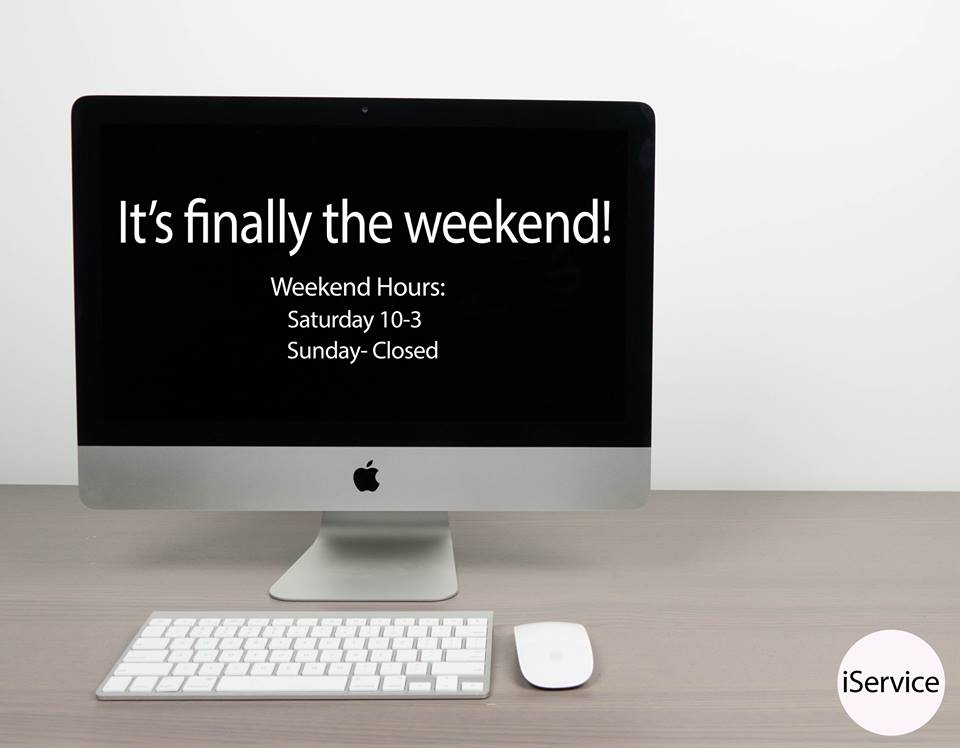 It's the weekend and we are back open on Saturdays from 10-3 at both stores! 
#iService #kingston #ygk #queens #slc