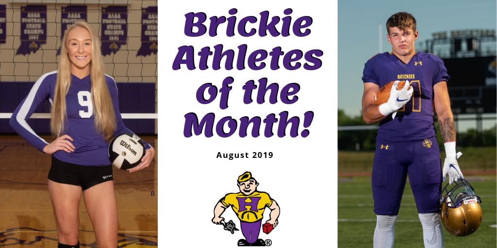 AthleticsHobart's tweet photo. Congratulations to our @HobartHS Brickie Athletes of the Month for August - Addison Metts and Bobby Babcock. #BrickieUp #BrickiePride #GoBricks #BrickiesWorkWorkWork
@BrickieVBall @brickiefootball 🏐🏈 https://t.co/r8Xflg1KQu