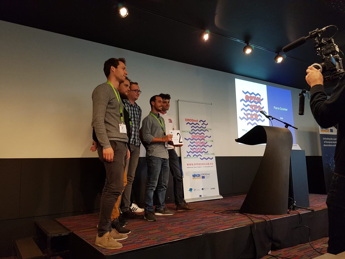 EMODnet's tweet image. @OVH awarded team FINDING DEMO, OIL BUSTERS and CODEFISH #OpenSeaLab