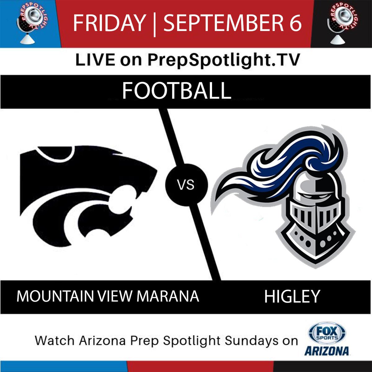 NSPN - Arizona (@nspnarizona) on Twitter photo Good morning! It's High School Football Friday! Higley and Mountain View look for their first win of the season!
π: Mountain View (Marana) at Higley
πΊ: PrepSpotlight.TV/AIA
βοΈ: 7PM
ποΈ: @CWCadeau and <a href="/ethan_jordan9/">Ethan Jordan</a>
Tune in for play-by-play coverage in HD for Free! Good morning! It's High School Football Friday! Higley and Mountain View look for their first win of the season!
π: Mountain View (Marana) at Higley
πΊ: PrepSpotlight.TV/AIA
βοΈ: 7PM
ποΈ: @CWCadeau and <a href="/ethan_jordan9/">Ethan Jordan</a>
Tune in for play-by-play coverage in HD for Free!