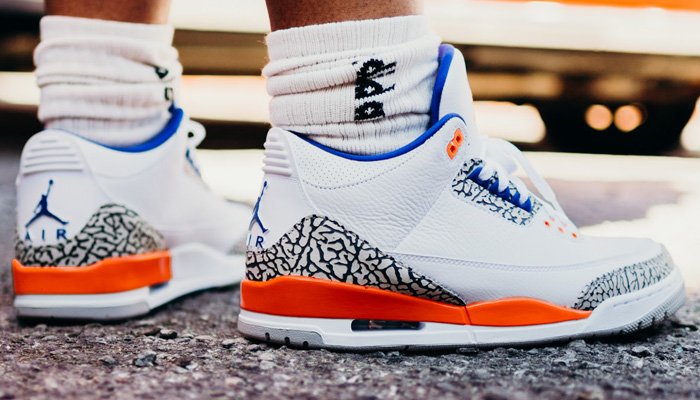 air jordan 3 knicks on feet