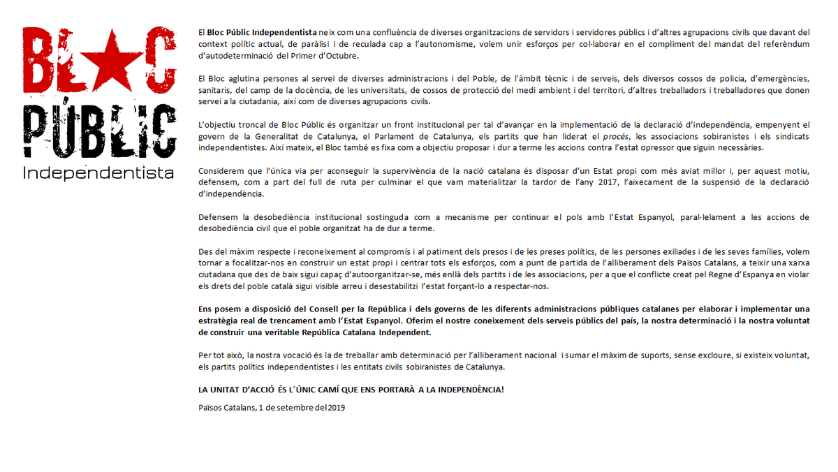 BLOC PÚBLIC INDEPENDENTISTA tweet media