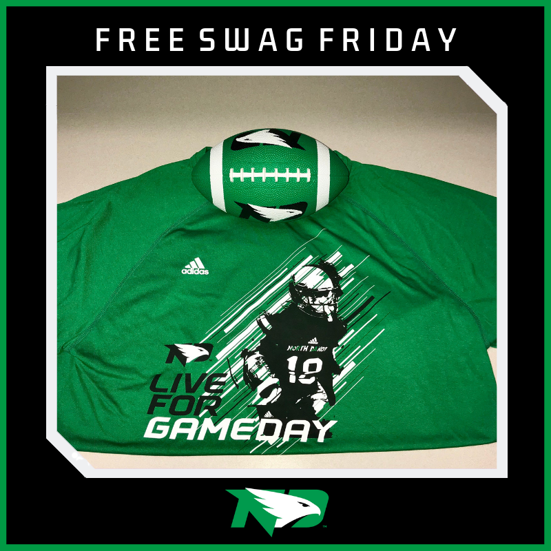 NorthDakotaGear's tweet photo. We live for gameday, especially when it's for the I-29 rivalry! 

Retweet this tweet and follow us for your chance to win this 'Live for Gameday' shirt (size: adult large) and a #FightingHawks football for #FreeSwagFriday 🏈

#UNDproud #GoHawks @UNDfootball https://t.co/6jvLnQlMBx