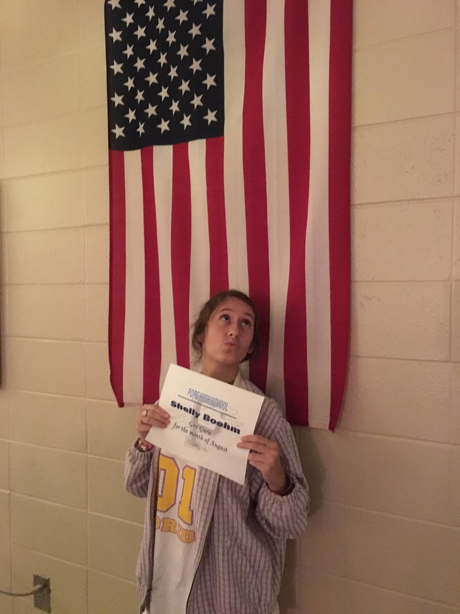PopeAPGov's tweet image. Congrats Shelly Boehm for being the Gov Guru for 5th period for August @popehighschool_  #InspirePopeHS @cobb_SS #APGov #guruofthemonth