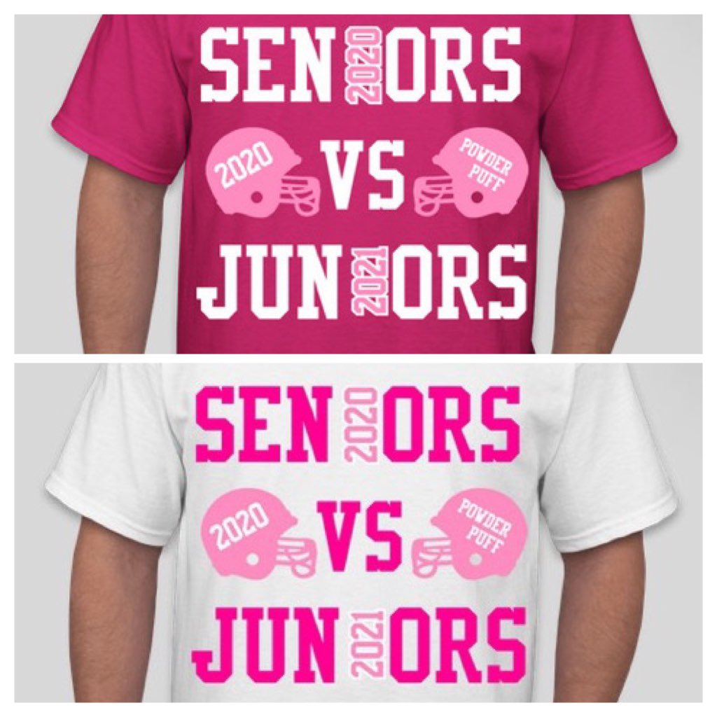 JUNIORS AND SENIORS! Vote below on your favorite design for powderpuff  shirts💓💘🎀Poll in the next tweet!!, image size:1024x1024