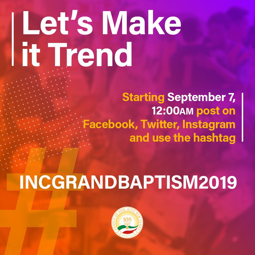 JeffreyLabasan's tweet photo. Let's get it on 
#INCGrandBaptism2019 https://t.co/Xm05MDyQjI
