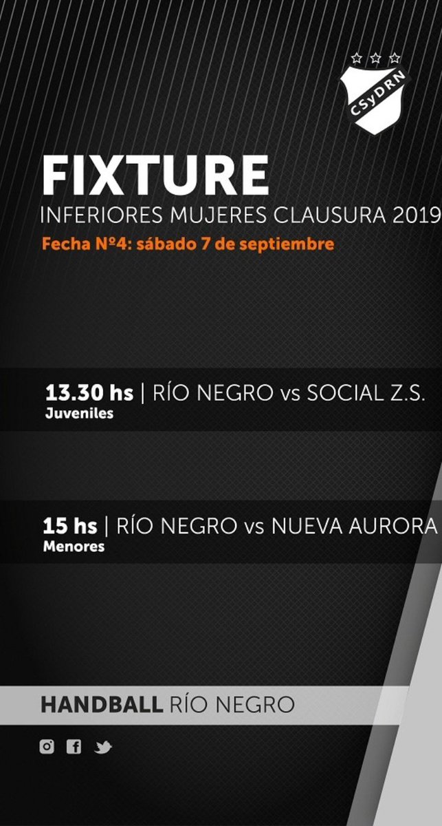 HandballRioNe's tweet photo. #Clausura2019 ➡️ Inferiores Mujeres 📆Sabado 7/09 https://t.co/0mzEixYMot