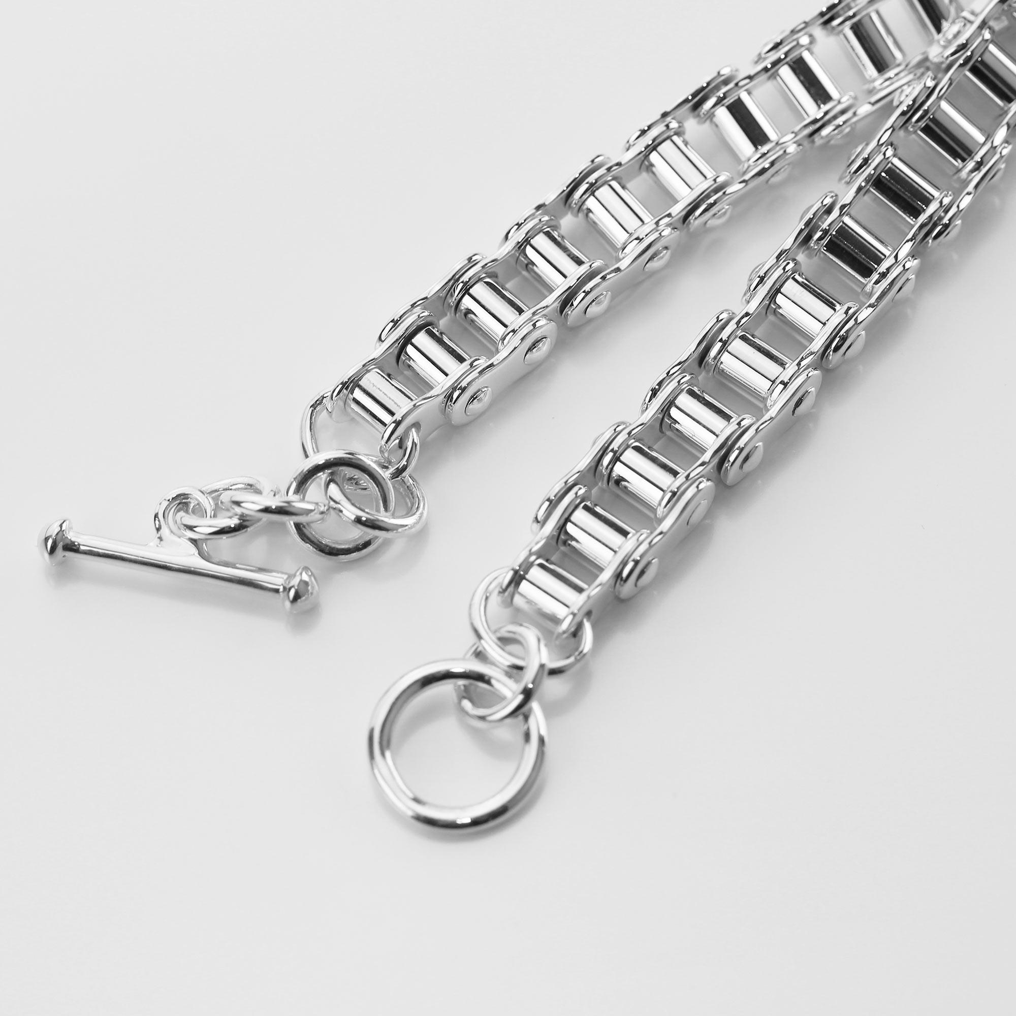 Silver Bike Chain Bracelet for Men