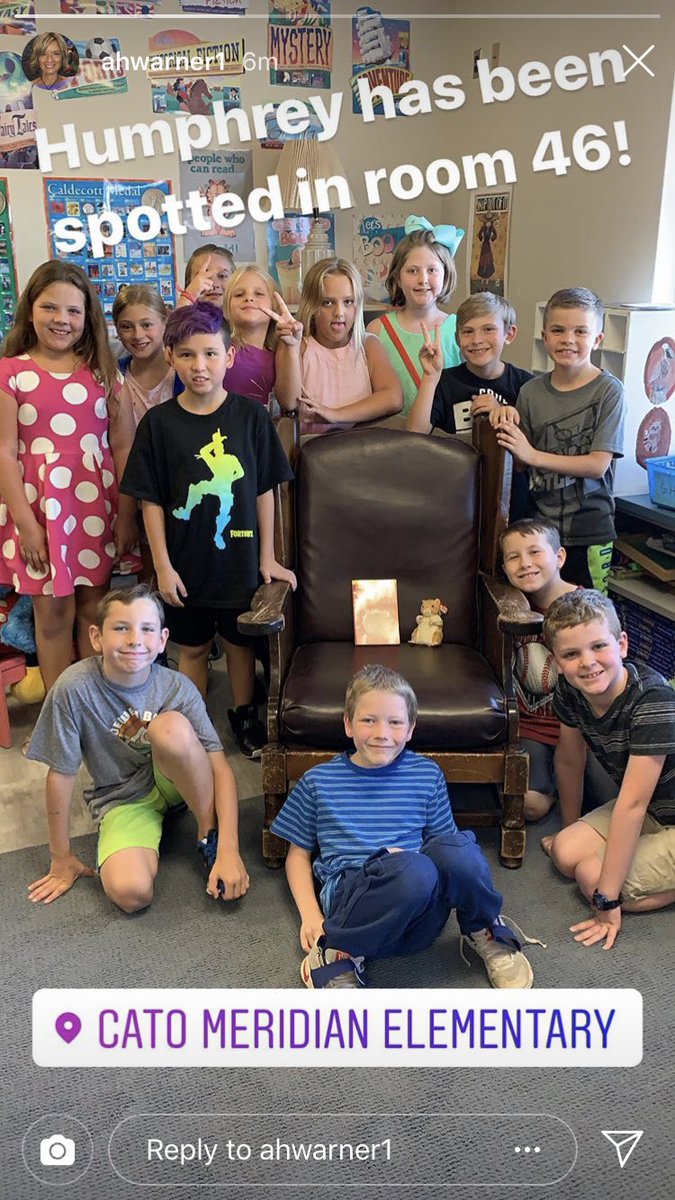 MelissaRose147's tweet photo. Humphrey is coming!!! @cm_schools @CatoMeridianES #whereshumphrey #joyfullearning https://t.co/zUGecAsezL