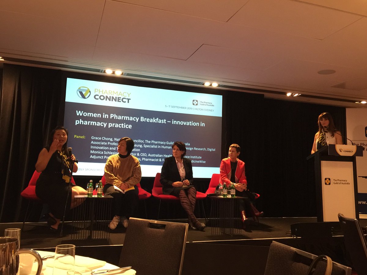 Women in Pharmacy Breakfast kicks off the last day of ⁦@PharmConnectAus⁩ #PharmacyConnect19 ⁦Grace Chong, National Councillor ⁦@PharmGuildAus⁩ outlines patient centred care in community pharmacy driving innovation. #health