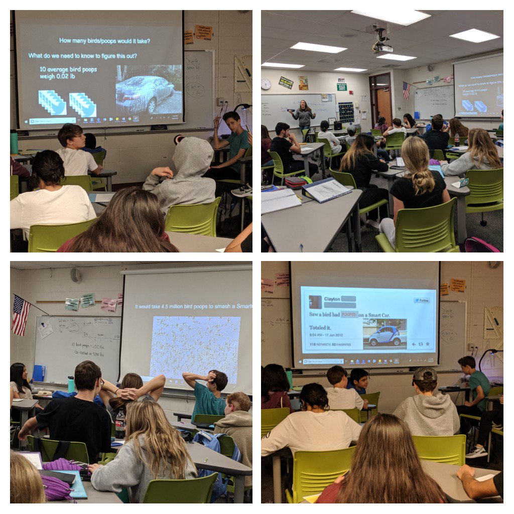 That's right,<a href="/14Mrschapman3/">MrsChapman3.14</a> and I using bird poop to introduce and practice solving proportions. A fun and productive Friday afternoon.<a href="/VHHSMath/">VHHS Math</a> <a href="/D128Union/">D128Union</a> #d128daring