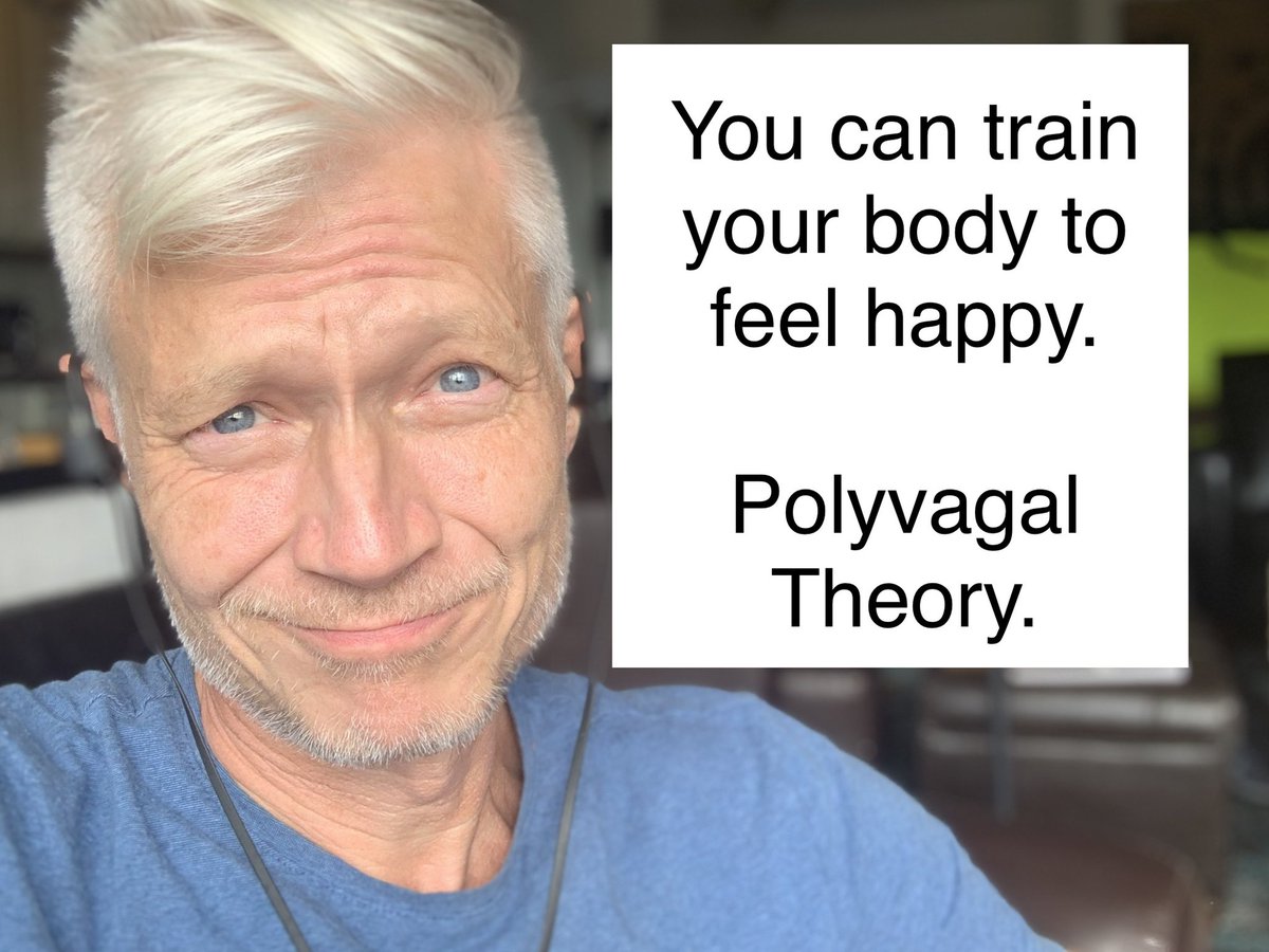 RussPtacek's tweet photo. You can train your body to feel happy.  

#Polyvagal Theory releases remarkably increased success with brain tricks that sooth broken nervous systems. https://t.co/xiPkEfxRDN