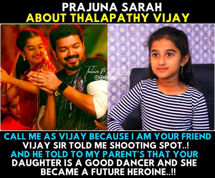 ThalabathyBasha's tweet photo. #PrajunaSarah about #Bigil star #ThalapathyVijay https://t.co/OOn8DeA7HO