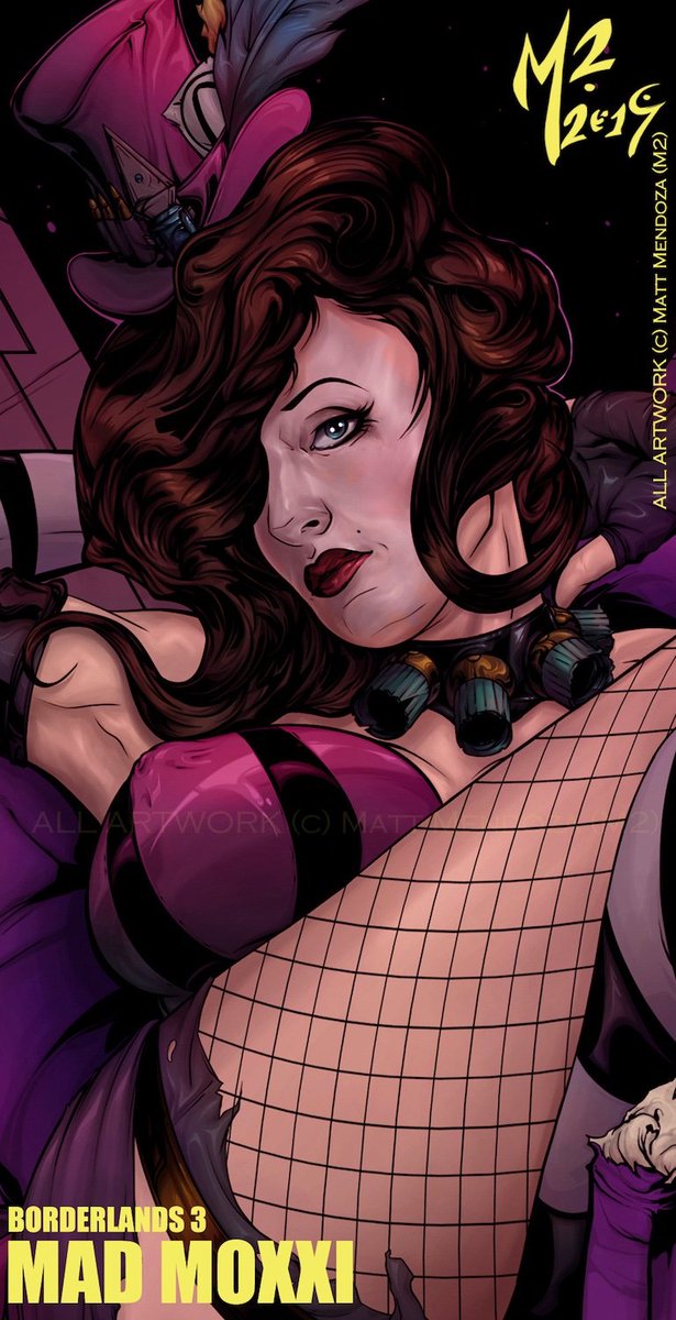 M2Pinups's tweet image. Final posted on #deviantart so here is just the preview card of #madmoxxi from #Borderlands3 and there is only one week left to go. enjoy everyone! #mozemymain #fanart #videogames #PS4share