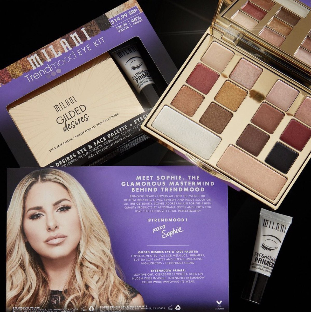 Trendmood's tweet photo. OMG! It’s Live!! 🙀 Available Now! 🚨 LINK ➡️ https://t.co/v3qkp83MzC online @milanicosmetics *use code: TRENDMOOD 15% OFF 🙀💸🙀💸🙀💸 TRENDMOOD EYE KIT 🚨 💜🖤💜🖤@milanicosmetics X @trendmood Part of the #TrendmoodOfficial 💜🖤 Display @Walgreens $14.99 *$26.98 value https://t.co/inVgmWly50