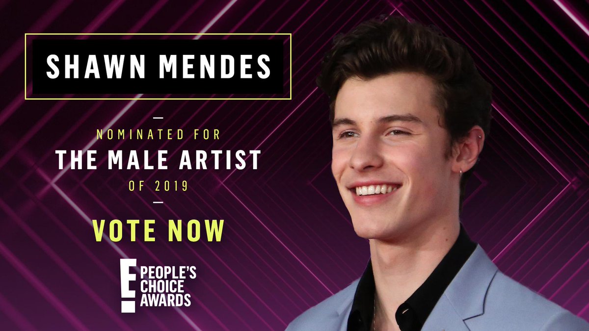 peopleschoice's tweet photo. RT to vote for #ShawnMendes as #TheMaleArtist of 2019 now! #PCAs https://t.co/DQkFZ0Ko06