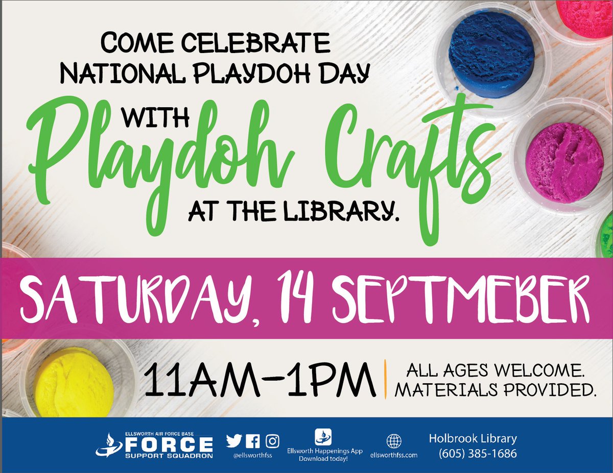 library_sd's tweet image. Come celebrate National Playdoh Day September 14th! #playdoh #crafts
