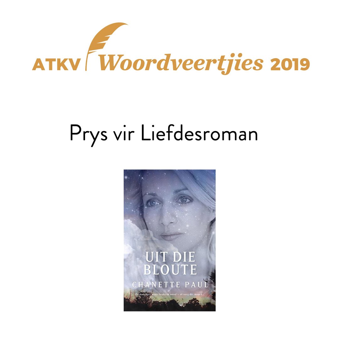 Die kategorie Prys vir Liefdesroman se beoordelaars was Shireen Crotz, Roela Hattingh en Madri Victor met die wenner: Uit die bloute – <a href="/Chanettie/">Chanette Paul</a> <a href="/LAPAUitgewers/">LAPA Uitgewers</a> #woordveertjies