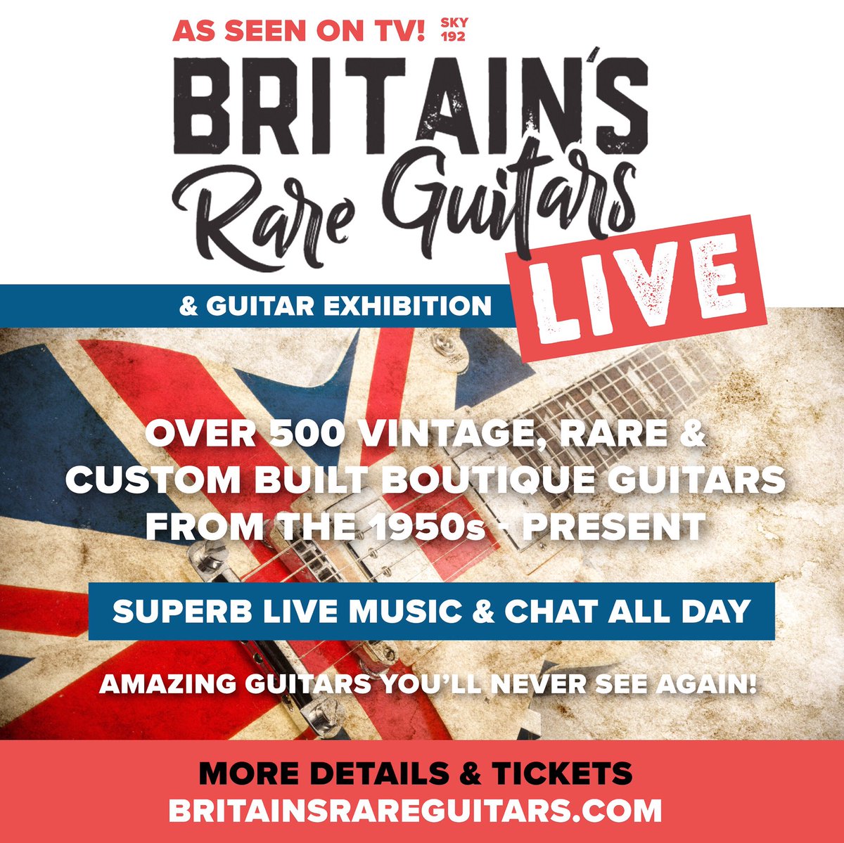 Britain’s rare guitar show here at <a href="/TheEdgeWigan/">TheEdge</a>.
Saturday 7th September, 10:00am - 5:00pm. 
See britainsrareguitars.com for more details