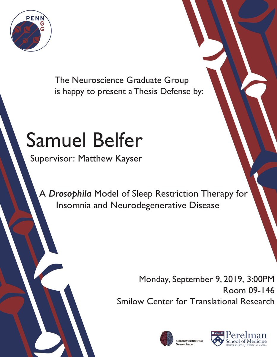 It's happening! My first student defends his thesis on Monday. Huge congrats (almost) to <a href="/SamyBelfer/">Samy Belfer</a>. And my second student defends her thesis 10 days later... Unreal. <a href="/PennNGG/">Penn NGG</a> <a href="/houseofbrass/">Penn MSTP</a>