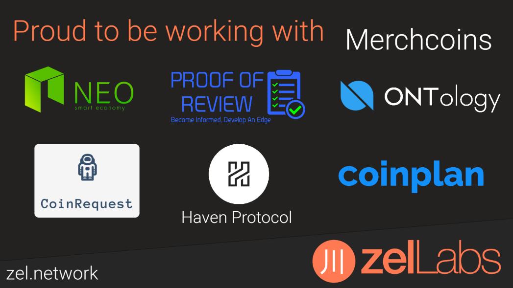 #FF Here are some of my favorite #ZelLabs projects! Check them out and give a follow!

<a href="/CoinRequest/">CoinRequest</a> 
@IterativeCap 
<a href="/FabrxBlockchain/">Fabrx</a> 
<a href="/coin_plan/">Coinplan</a> 
<a href="/NEO_Blockchain/">Neo</a> 
<a href="/OntologyNetwork/">Ontology - The Trust Layer for Web3</a> 
<a href="/HavenXHV/">Haven Protocol</a> 
@ProofOfReview 
@Binance_DEX 
<a href="/Hotbit_news/">HotbitDEX 🍀</a> 
<a href="/coinswitch/">CoinSwitch: India's Simplest Crypto App 🚀</a>
<a href="/Zelcash/">ZelCash - PoolDeMineria.com</a> 
<a href="/Zel_Core/">sivanesh</a> 
$Zel FTW!