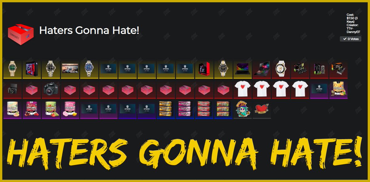 And we also created a new Case Vote here for it if you wanna see it👍Link: virlboxcreator.com/box/637
<a href="/GO_vIRL/">vIRL</a> <a href="/VGO_gg/">VGO.gg</a> <a href="/OPSkins/">⚫</a>