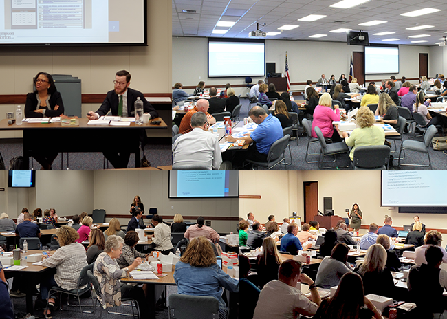 Region4ESC's tweet photo. The #R4ESC Critical Legal Issues for the New School Year session continues with breakout sessions. Hot topics include school safety, election law, personnel issues, and special education updates. #TXED https://t.co/zQNhRlKjuI
