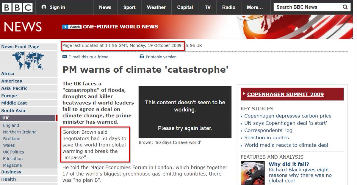 But you must be "mad"/a "denier" not to trust them!In 2009, Prince Charles, the next King, proclaimed we had just 96 months to prevent irreversible climate change.Later that same year, the Prime Minister of the UK proclaimed we had just 50 days.