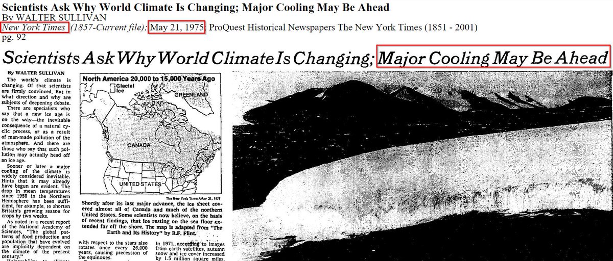 Just three years later, the New York Times was also very concerned about the forthcoming ice age. In the first paragraph it assures us that "scientists are firmly convinced". *Gasp*.