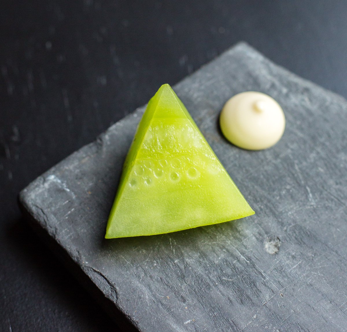 Cucumber snack, pickled with roasted yeast, compressed in nuoc cham