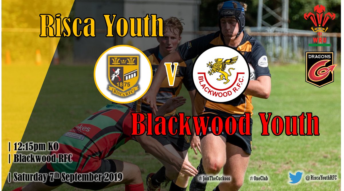 RiscaYouthRFC's tweet photo. #GameOn #SupportTheYoof βοΈ
GAME ON!!! #SupportTheCuckoos
π @BlackwoodYouth
π Friendly Fixture
π
Saturday 7th September 2019
β° 12:15 PM KO
π @BlackwoodRugby
π NP12 1NY
#UppYoof
πππ€ππ€πππ https://t.co/N6o0hscnny